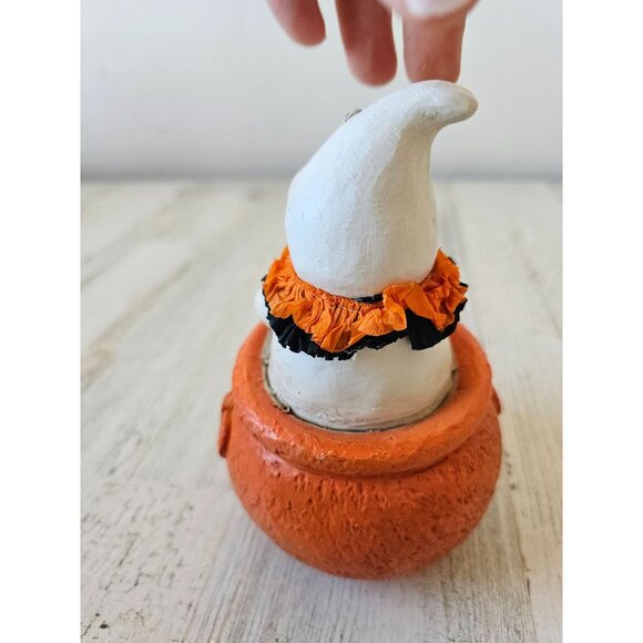 Ashland pumpkin ghost candy corn unique statue figurine Halloween shabby chic - Picture 3 of 6